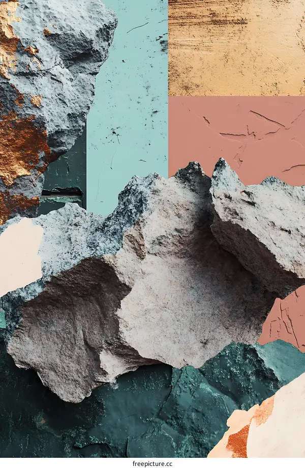 Abstract Art Stone Texture Background with Gold and Pastel Color