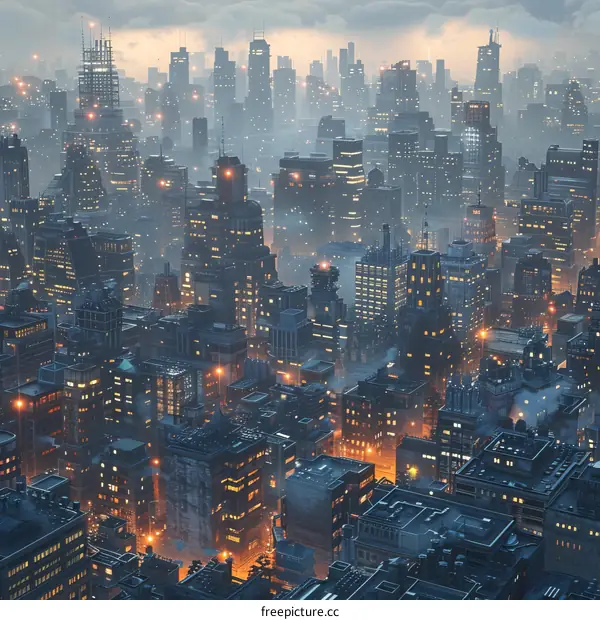 Futuristic Cityscape at Night