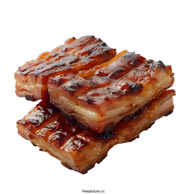 [Transparent Background PNG]three pieces of barbecued pork