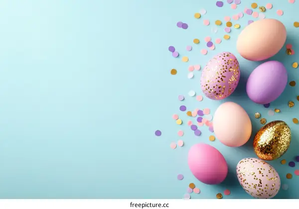 Pastel Easter Eggs with Confetti