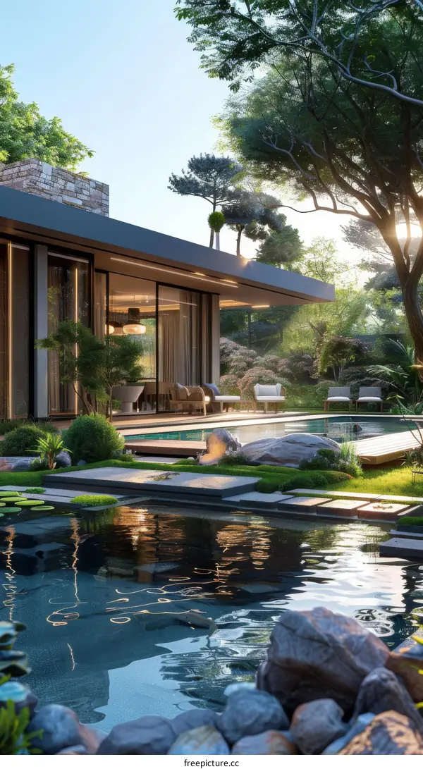 Modern Home Embraced by Nature