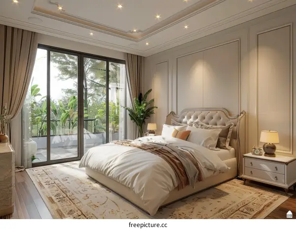 Elegant Bedroom Interior Design Illustration