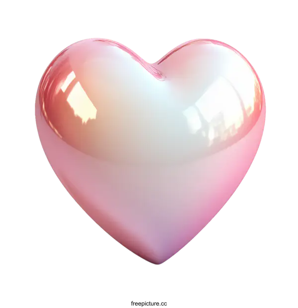 [Transparent Background PNG]Beautiful Glossy Heart Shape Illustration