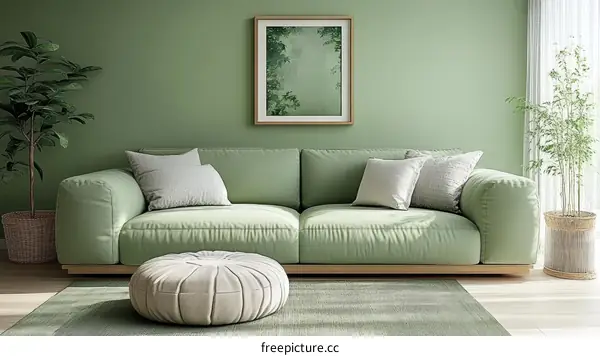 Modern Green Living Room Interior Design