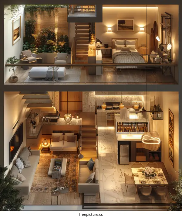 Modern Loft Apartment Design Illustration