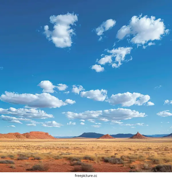 Red Rock Formations in a Vast Desert Landscape