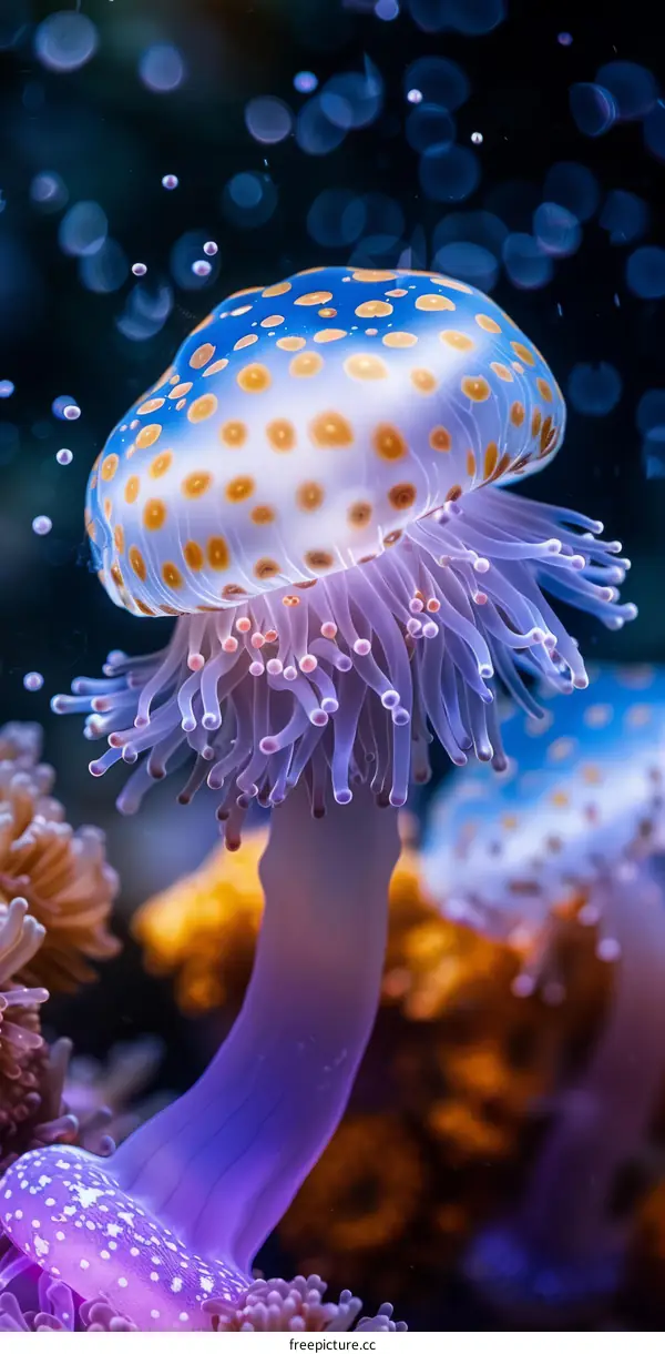 Stunning Bioluminescent Jellyfish with Intricate Patterns