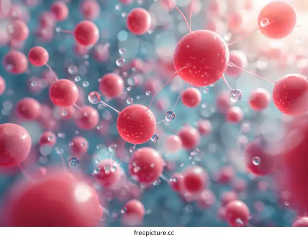 Abstract 3D Render of Pink Spheres