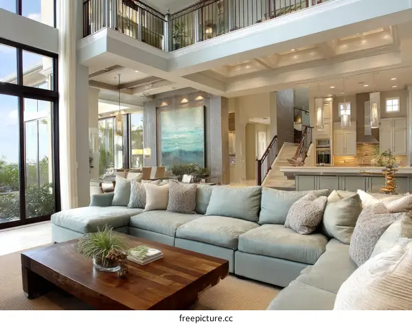 Modern Luxurious Open-Concept Living Room