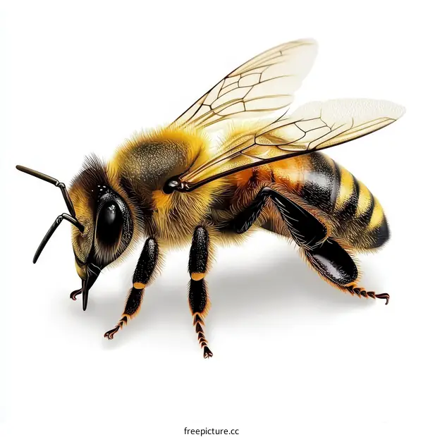 Detailed Honeybee Illustration
