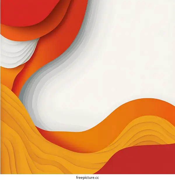 Abstract Background with Wavy Paper Cut Design