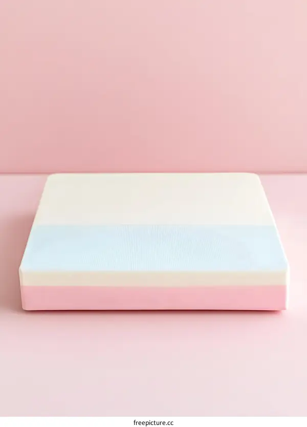 Pastel Colored Box On Pink Background