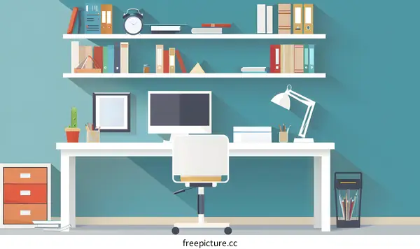 Modern Home Office Workspace Illustration