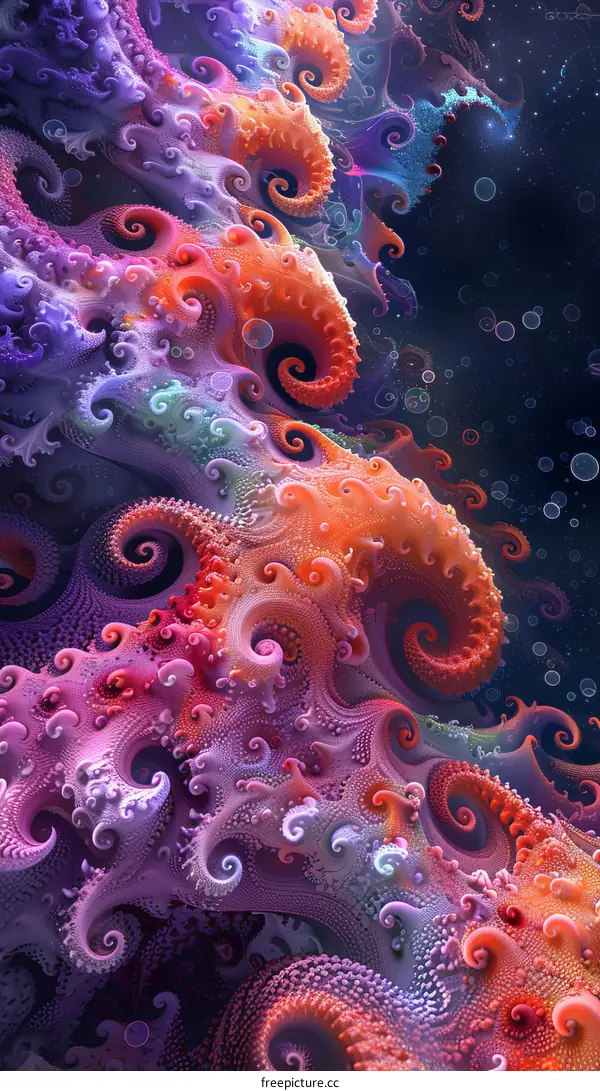 3D Render of Alien Underwater Plant Life