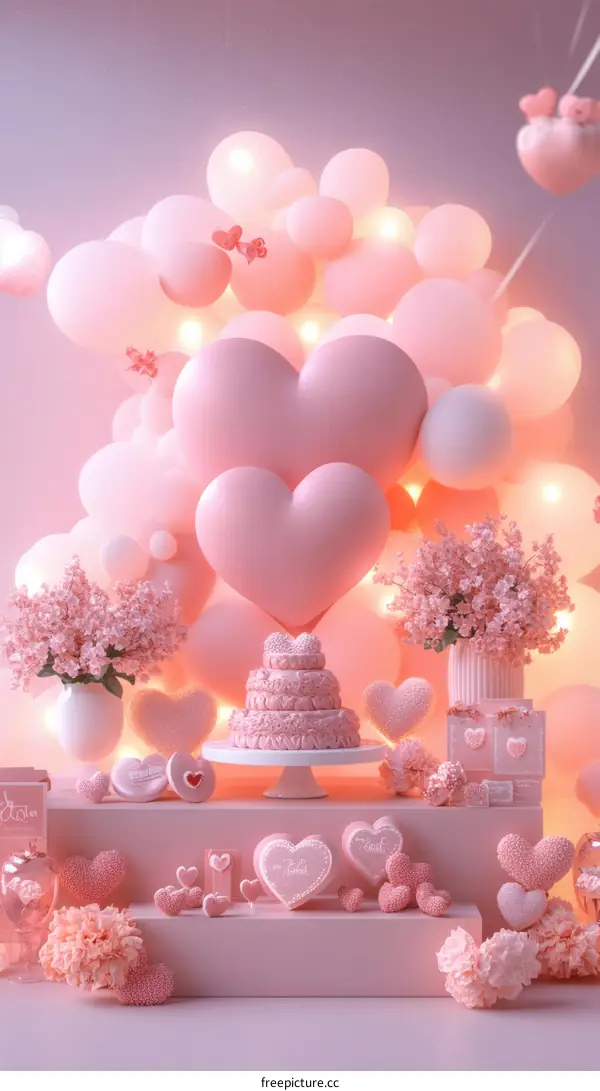Heart Shaped Decoration and Pink Celebration