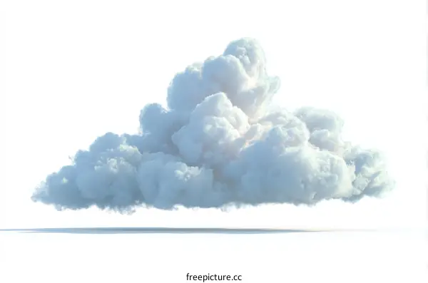 Fluffy Cumulus Cloud Isolated on White Background
