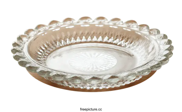 [Transparent Background PNG]Vintage Glass Plate with Ornate Design