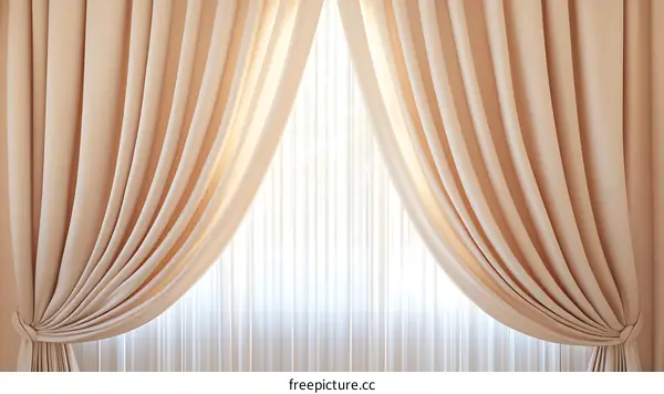 Elegant Beige Curtains Draped in Front of a Window