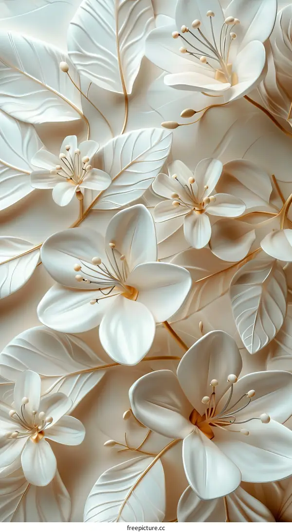 Elegant Floral 3D Wall Decor Design