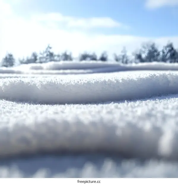Closeup of Fresh Snow Covered Ground