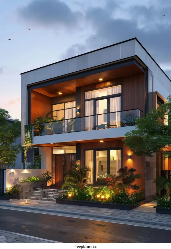 Modern Two-Story House Exterior Design