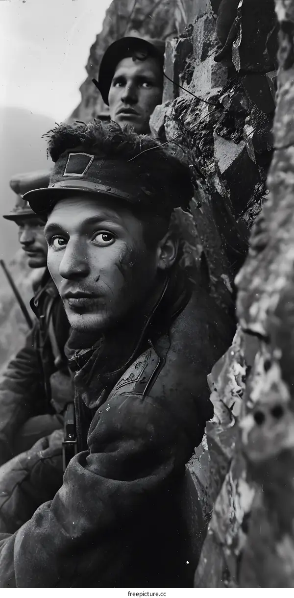 Portrait of a soldier in World War II