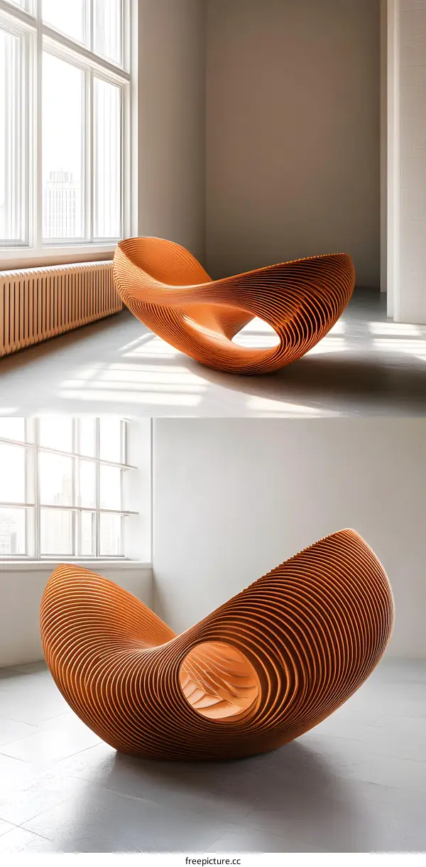 Modern Wooden Sculpture with Unique Design