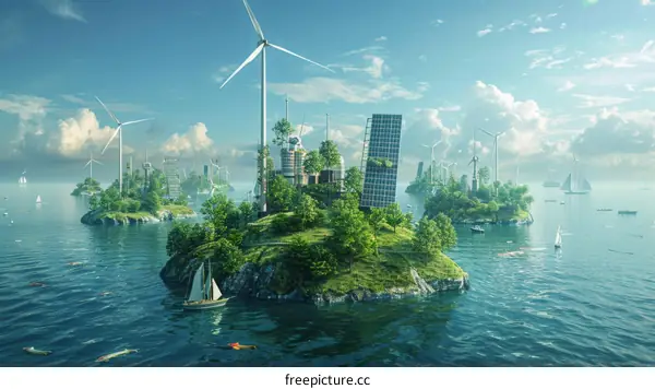 Sustainable City on Island with Renewable Energy