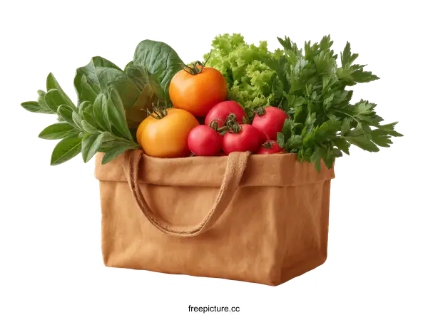 [Transparent Background PNG]Fresh Produce in a Sustainable Shopping Bag