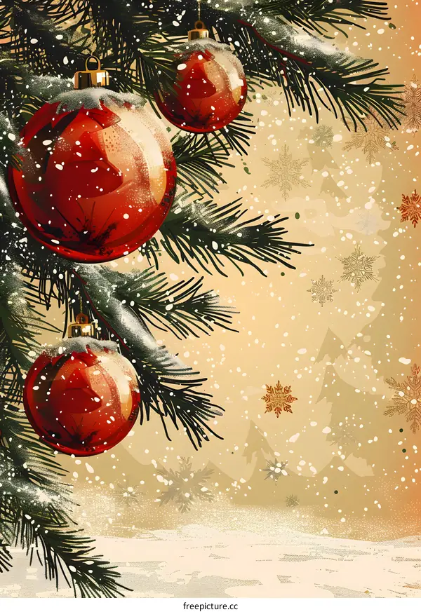 Christmas Tree With Red Balls