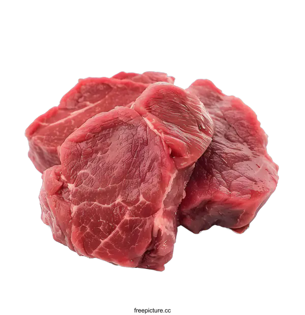 [Transparent Background PNG]Raw Beef Steak Meat Cuts Isolated White Background