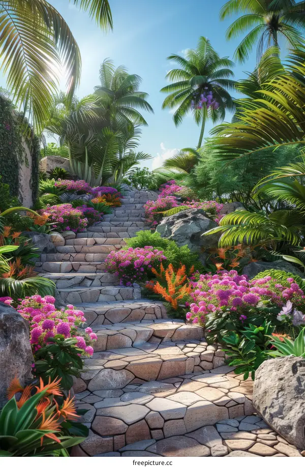 Stone Steps in Tropical Paradise