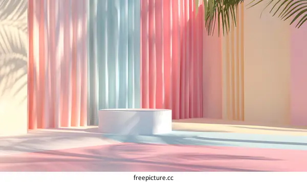 Pastel Pink Blue and Yellow 3D Render