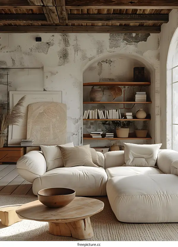 Arched niche living room