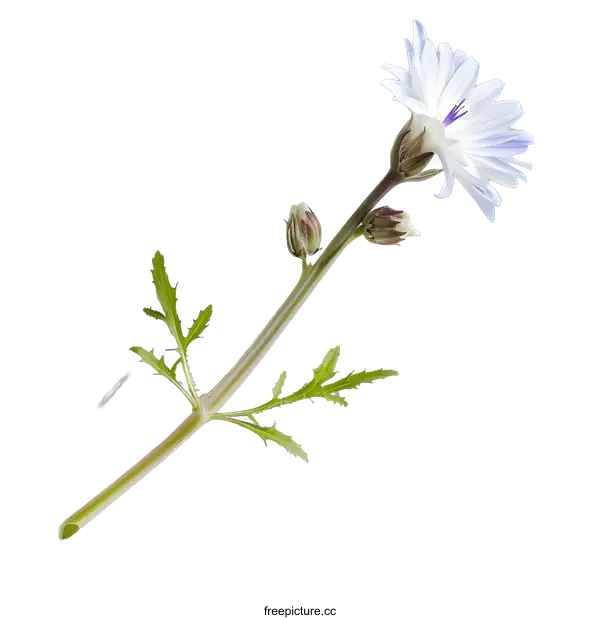 [Transparent Background PNG]Single Blue Flower with White Background