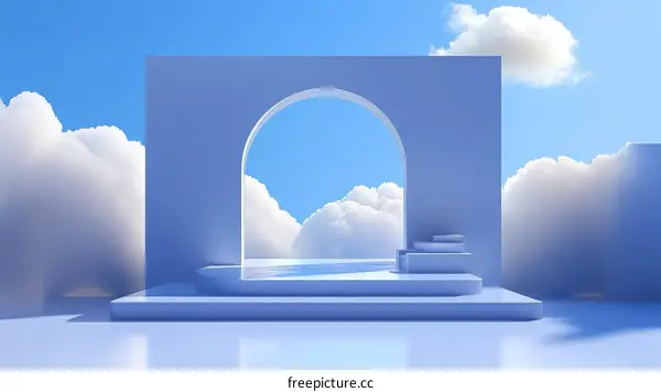 Abstract Pastel Blue Archway Display Platform