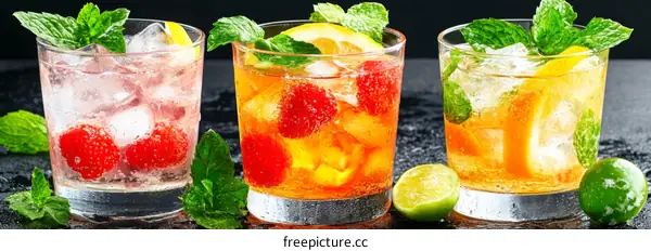 Refreshing Summer Cocktails Three Glasses