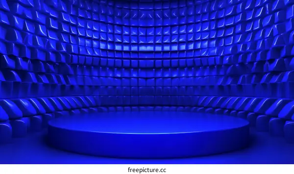 Abstract Blue Geometric Empty Stage