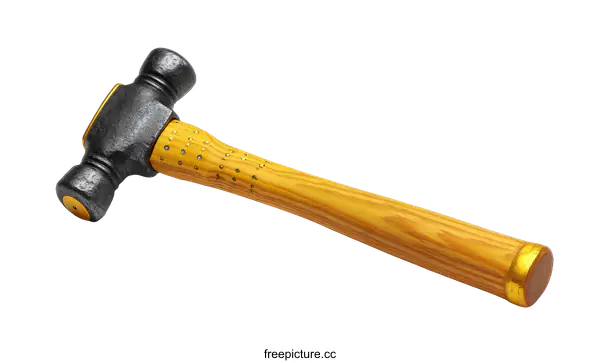[Transparent Background PNG]Hand-Crafted Wooden Hammer with Metal Head