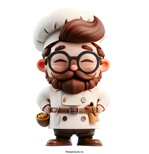 [Transparent Background PNG]Chef holding bowl of oranges