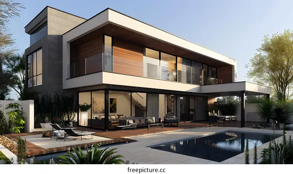 Modern house with swimming pool