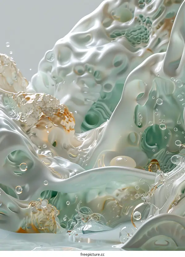 Abstract Fluid Forms in Pastel Hues