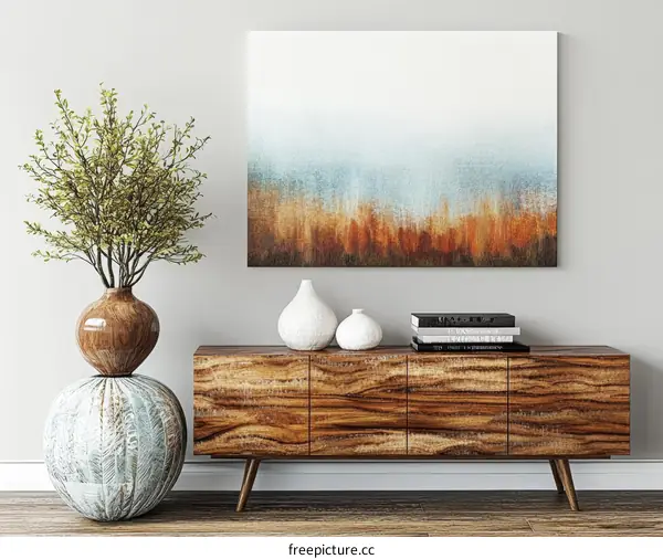 Modern Living Room Decor with Abstract Art