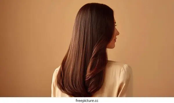 Woman with Long, Straight Brown Hair