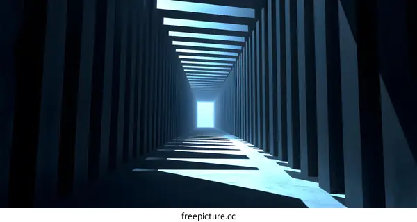 Abstract Perspective View of a Corridor with Light at the End