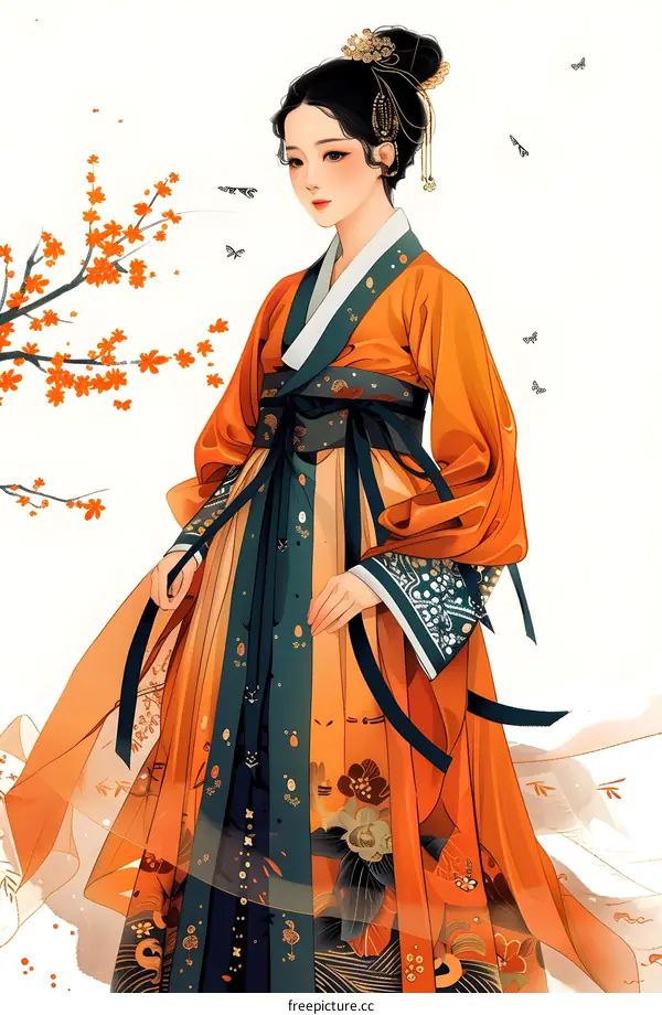 Beautiful Asian Woman in Traditional Chinese Clothing