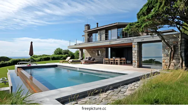 Modern Luxury Villa with Swimming Pool and Ocean View