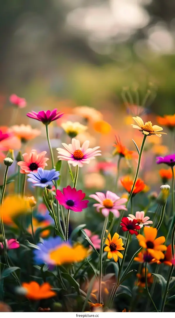 Beautiful Spring Flowers in a Garden