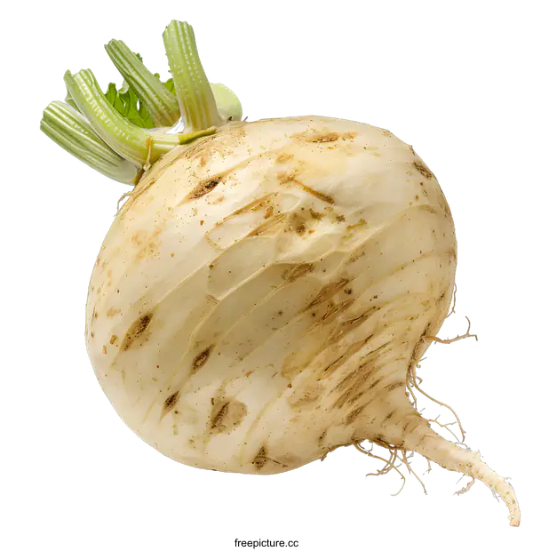 [Transparent Background PNG]Fresh White Turnip Vegetable Isolated On White Background