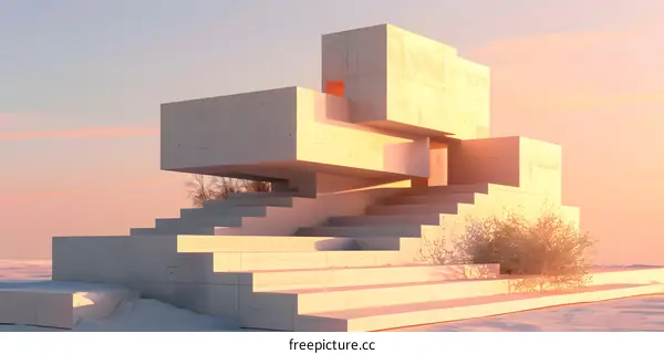 Abstract Minimalist Architecture Illustration